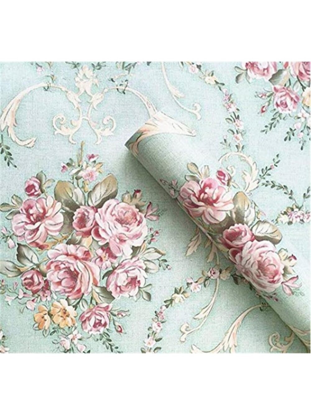 Vintage Floral Self Adhesive Wall Paper Shelf Liner Funitures Dresser Drawer